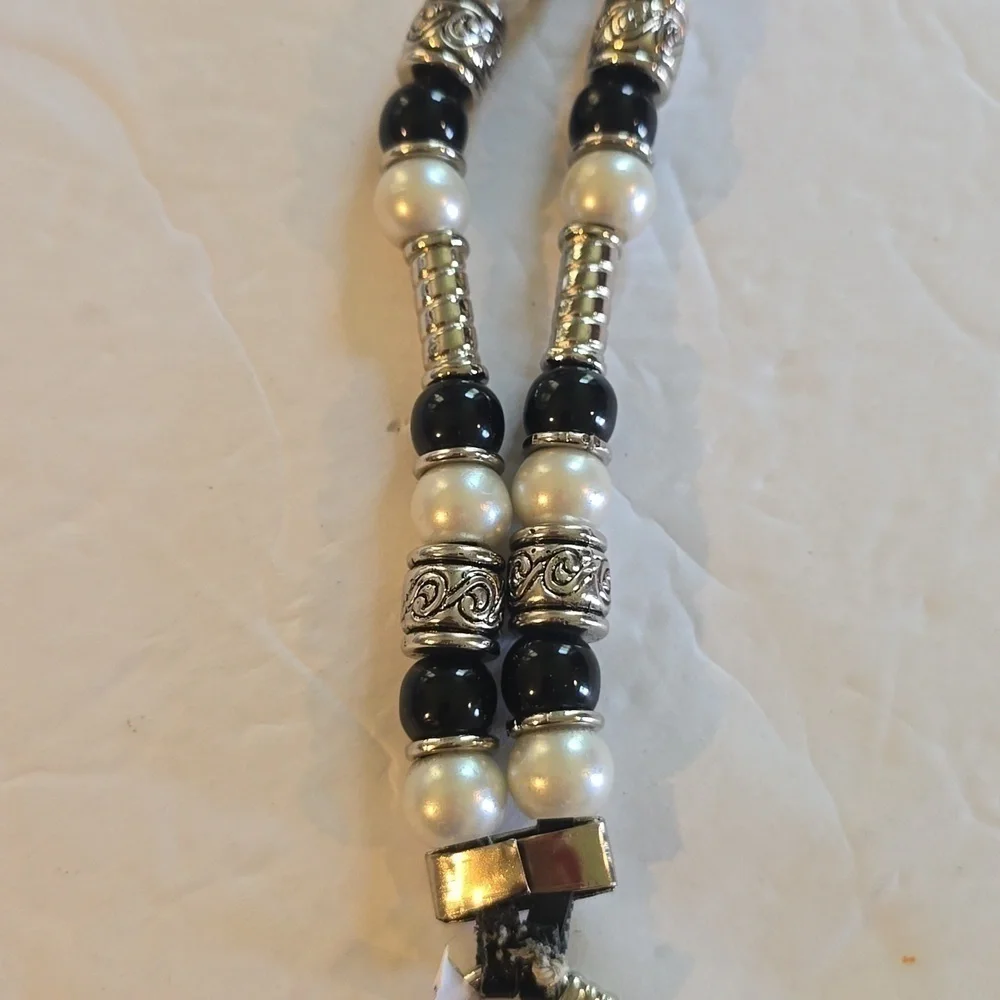 Womens Vintage Black/ Silver Metal Dress Belt Chain Hook Statement Sz.M/L